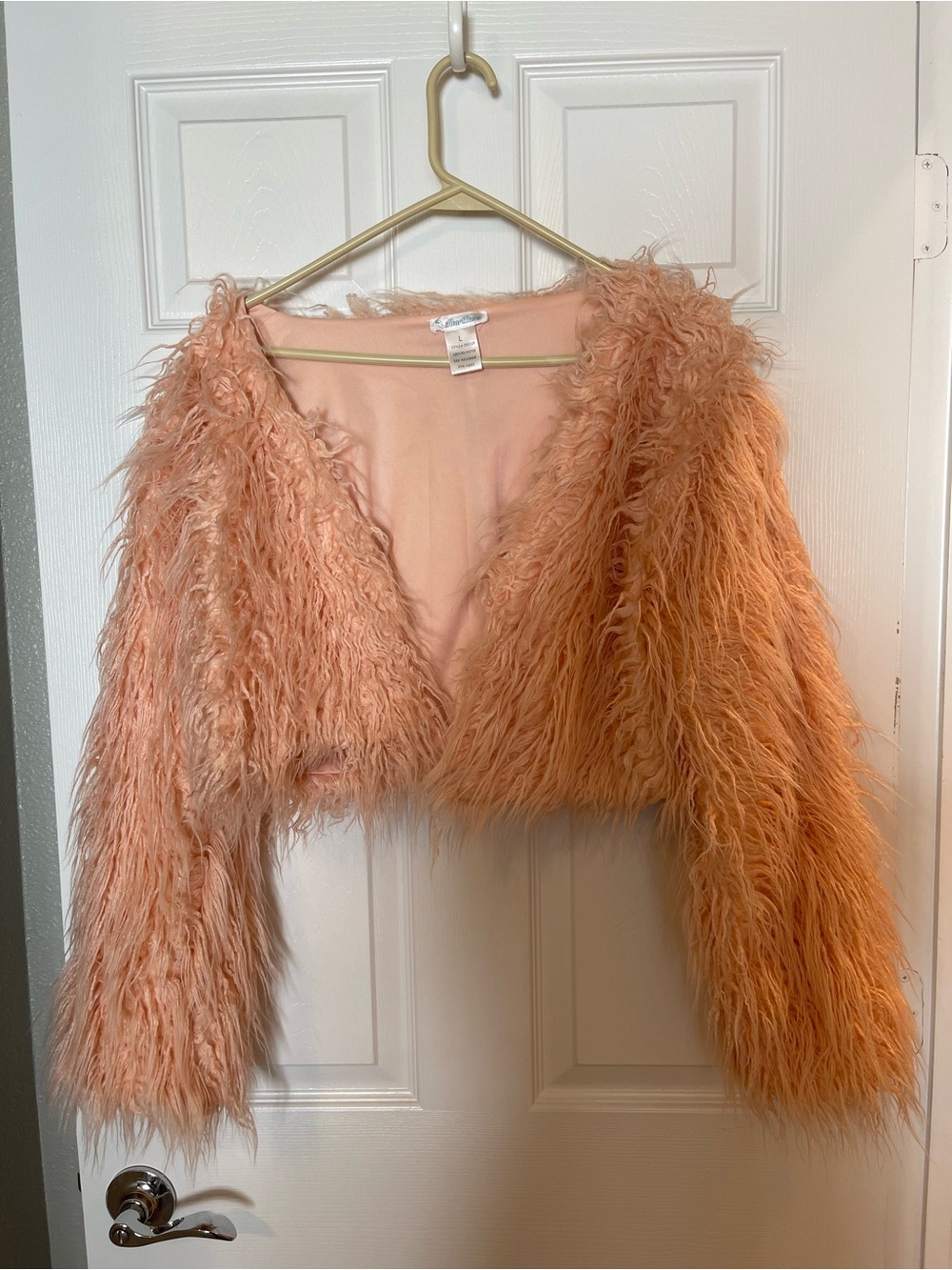 iHeartRaves Faux Fur Cropped Jacket
